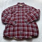 Wrangler Jacket Mens Large L Red Plaid Flannel Sherpa Lined Outdoor Work