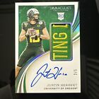 2020 RC Justin Herbert Immaculate rpa /5 On CARD AUTO