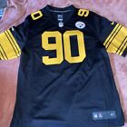 Pittsburgh Steelers #90 T.J Watt Black Football Jersey Mens Size XL