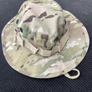 Mens Camo Boonie Hat Brim String 7.25 Sun Hot Weather Military Type 2 MULTICAM