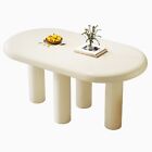 Guyii Oval Dining Table Modern Kitchen Table White Breakfast Table Living Room