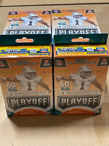 4 FOUR X 2021 Panini Playoff Football HANGER Box Pack 240 Cards Purple Goal Line