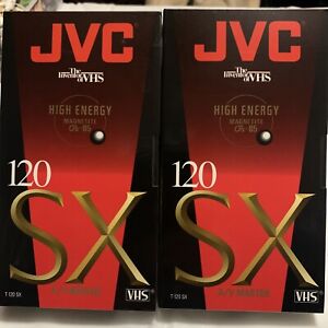 JVC VHS Blsnk Video Tapes (2) T-120 SX, ( 2-Pack ) New Sealed