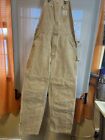 Carhartt Bib Overalls Brown Double Front Unlined Carpenter Workwear Used 34X34