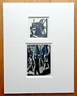 Clare Leighton - Bell ringers - original 1930's prints mounted and frame ready.