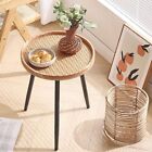 Rattan Log Desktop Round Side End Table, Nightstand/Small Tables, Indoor Outdoor