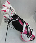 Womens Petite Golf Set Driver Wood Hybrid Irons Putter Ladies Clubs & Bag Pink