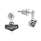 Magnificent Thor's Norse Hammer Sterling Silver Post Earrings