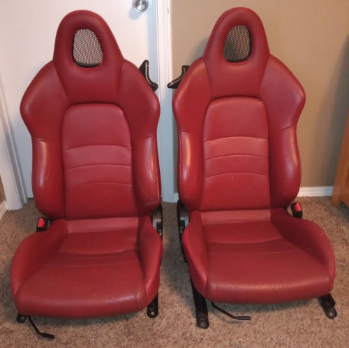 00-05 HONDA S2000 All Red Leather Seats OEM Left & Right Driver Passenger LH RH