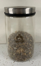 Teavana Perfect Tea Rock Sugar Glass Canister 60oz with Stainless Lid ~ 40% Full