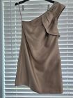 Reiss cocktail dress champagne knee length one shoulder very good condition