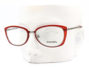 Chanel 2171 455 Eyeglasses Glasses Polished Crystal Red & Silver 51-19-135