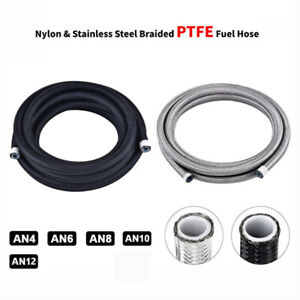 Fuel Hose Oil Gas Line 4AN 6AN 8AN 10AN 12AN Nylon/Stainless Steel PTFE Braided