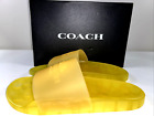 COACH Men's Shoes Slide Sandal Size 9 Yellow Rubber Carriage POOL $99 NEW