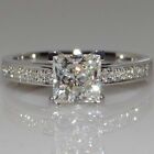 925 Sterling Silver Shiny Zircon Crystal Ring Womens Wedding Engagement Rings
