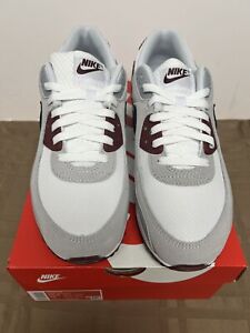 NIKE AIR MAX 90 - FN6958-101 - White/Black-Dark Red - Size 10.5 - NEW with Box
