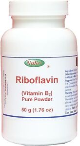 NuSci Vitamin B2 Riboflavin 50g (1.76 oz) Pure Powder USP standard