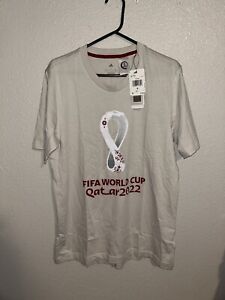 ADIDAS FIFA WORLD CUP QATAR 2022 Official Adidas OE T-Shirt Tan Men’s Small