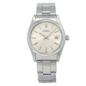 Rolex Oyster Date 6694 Stainless Steel Silver Index Dial Men's Watch 34mm