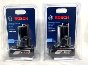 New Listing(2) Bosch GBA12V60 12V Max Lithium-Ion 6.0 Ah Batteries (New In Retail Pack)
