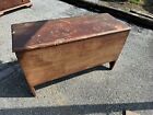 Barn find six board wood box blanket chest original red paint pa pine 1800s