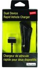 Staples 7FT MFI Certified 30 Pin Car Charger w/ Extra USB for iPod, iPhone 4 4s