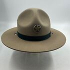 Stratton 4 Point Tan Campaign /Trooper Felt Hat w/ Star Shape Emblem, Size 7-3/4
