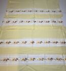 Vintage Cafe Kitchen Curtains Embroidered Lace Retro Flowers Brown Orange Yellow