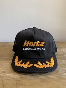 VINTAGE HERTZ RENTAL K-PRODUCTS PATCH USA MEN'S SNAPBACK MESH TRUCKER HAT