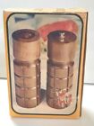 Wooden Salt Shaker & Pepper Grinder Mill Set #701809 Made In Taiwan Pre-owned