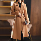 2023 New Winter Wool Coat Womens Cashmere Trench Coat Long Wool Suit Collar Coat