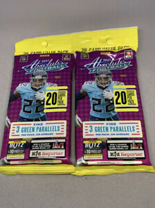 Lot of Two 2021 Panini Absolute NFL Football Value Cello Fat Packs 20 Cards/Pack