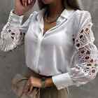 White Sexy Lace Hollow Out Women Blouse Autumn Spring Black Top Mesh Design Tops