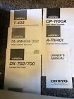 Onkyo Instruction Manual Lot T-403, CP-1100A, TR-RW404/403, A-Rv401, DX 702/700