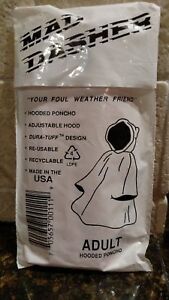2 PACKS OF MAD DASHER ADULT HOODED PLASTIC RAIN PONCHO