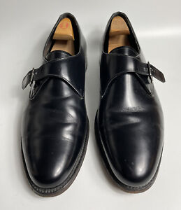 Florsheim Royal Imperial Monk Strap Buckle Shoes Black Leather Mens Sz 13 C