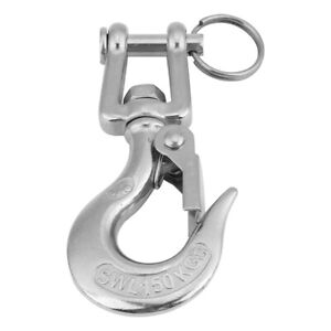 Stainless Steel Swivel Eye Clevis Lifting Chain Snap Hook 150KG Working Load L⁺