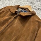 Polo Ralph Lauren Vintage 90s Suede Leather Brown Western Flannel Lined Bomber