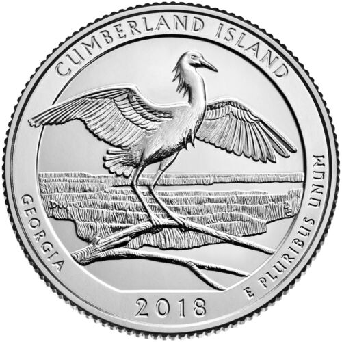 2018 P Cumberland Island NP Quarter.  Uncirculated From US Mint roll.