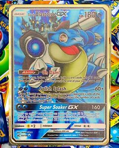 Toon Blastoise GX Rainbow Gold Metal Pokémon Card Collectible Gift
