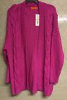 One A Cardigan Sweater Rose Violet Womens Plus Size 3X Retail $88