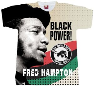 FRED HAMPTON BLACK POWER T-SHIRT, 2022, SUBLIMATION, PANTHERS, HUEY P. NEWTON