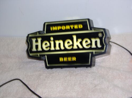 New ListingVintage 1960s Heineken Imported Beer Lighted Bar Sign Man Cave Light 11