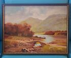 Scottish Lock Lake Landscape Painting! MacGreger Scotland Oil Canvas Antique Art