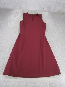 Theory A-Line Dress Womens 4 Burgundy Red Wool Sleeveless