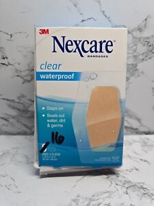 Nexcare Adhesive Bandages Clear Waterproof 16 Count Knee & Elbow Extra Large