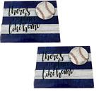 Brand New Kids/Adult Room Sports Decor Baseball Sign Blue/ White 2 Pack