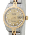 Rolex Ladies Datejust 2-tone 69173 Watch with FACTORY Champagne Diamond Dial