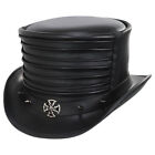 Leather Top Hat Cosplay Top Hat Gothic Steampunk Top Hat Victorian Hat Halloween