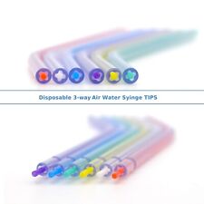 2000 Dental Disposable Air Water Syringe Tips-Rainbow Inner Clear Outer Tube